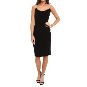 Black Draped Camisole Sheath Dress
